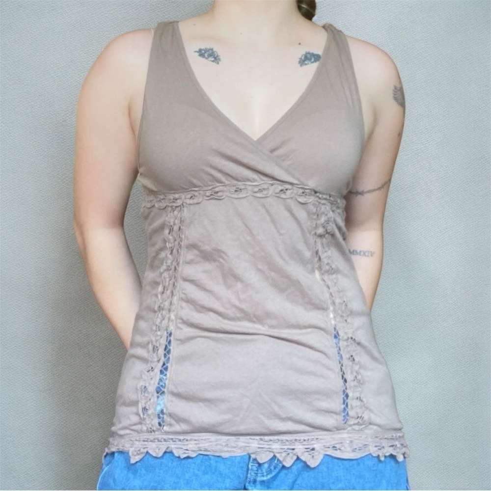 Monoreno Brown Boho Y2K Tank Top